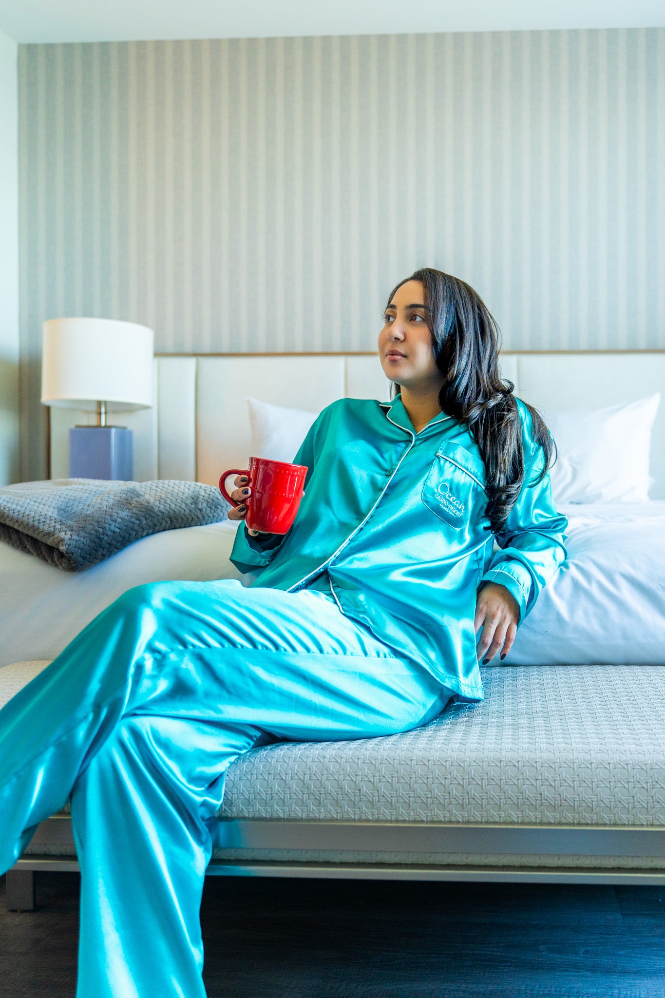 Satin Blue PJ's