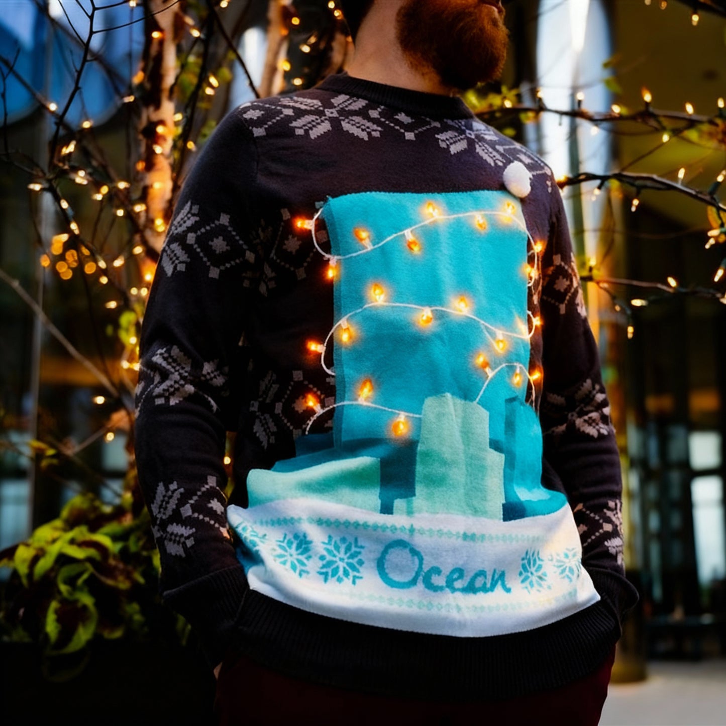 Ocean x Tipsy Elves Ocean Building Holiday Sweater