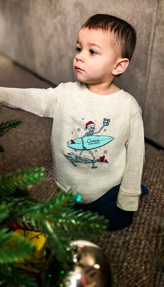 Holiday Ocean x Jetty Santa Skelly Surfer Toddler Long Sleeve